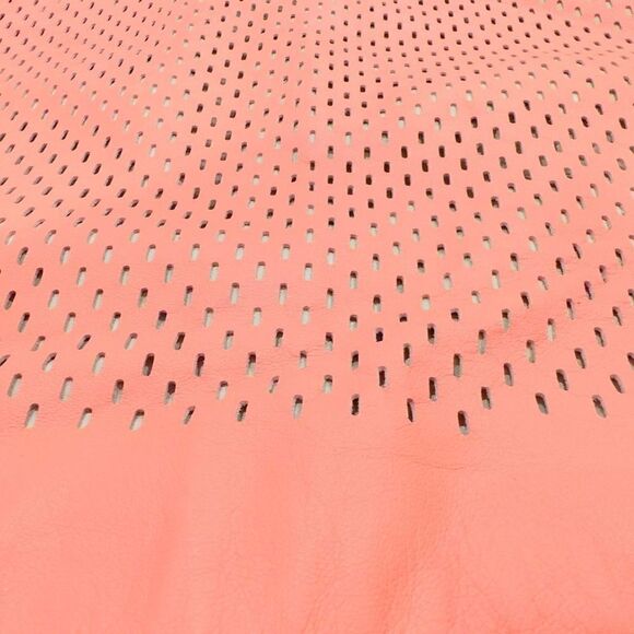 REVOLVE JAMES PER SE Coral Genuine Leather Perforated Mini Skirt Size 6 - Picture 3 of 5